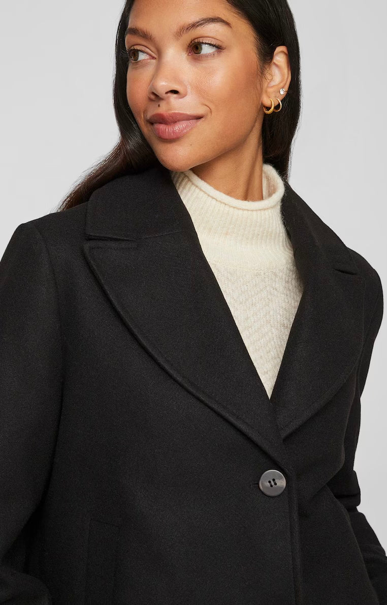 VILA VISOLO L/S SHORT JACKET BLACK