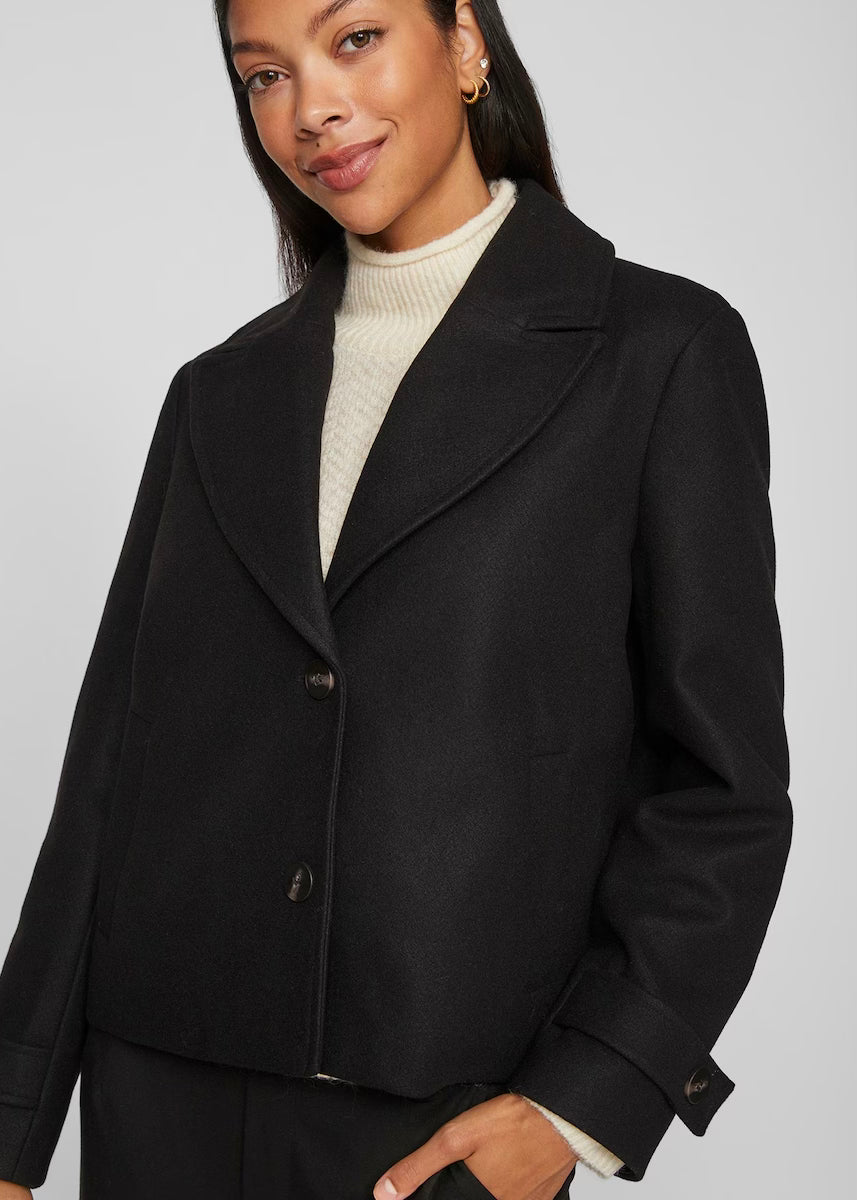 VILA VISOLO L/S SHORT JACKET BLACK