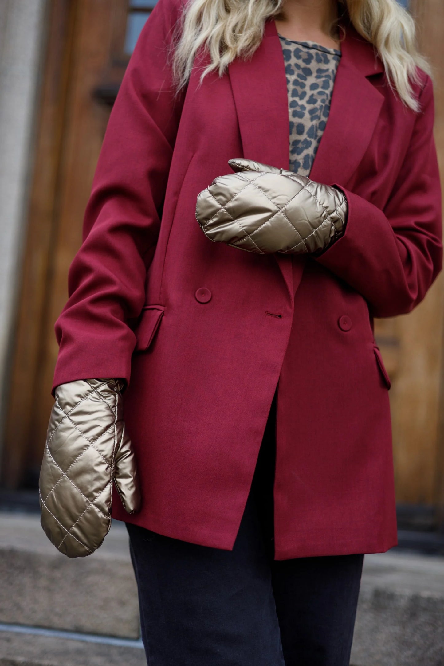 BC PALOMA QUILTED MITTENS GOLDEN SA