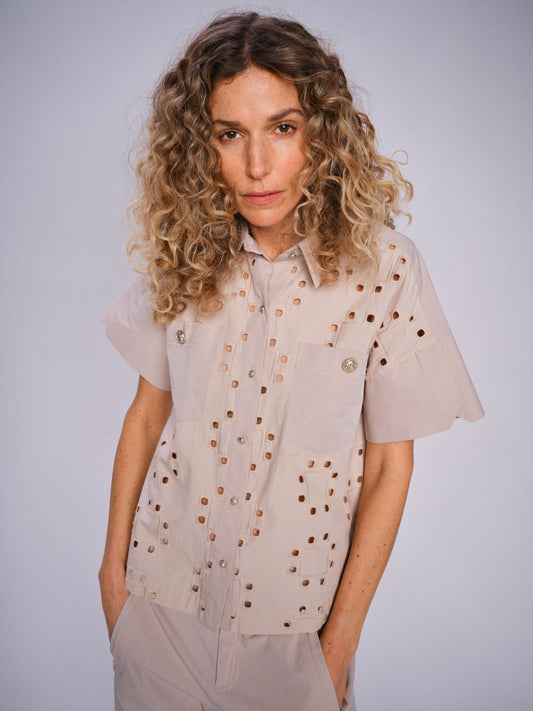 MM TAZHI COTNYSHIRT FEATHER GREY