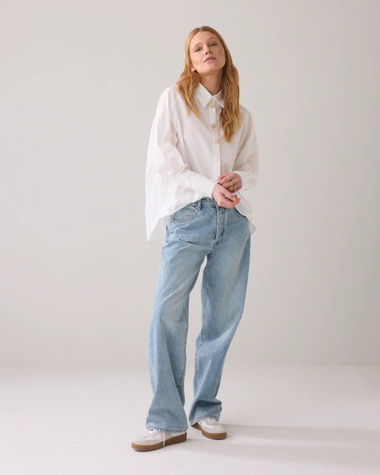SUMMUM FANCY BUTTON BLOUSE OFF WHIT