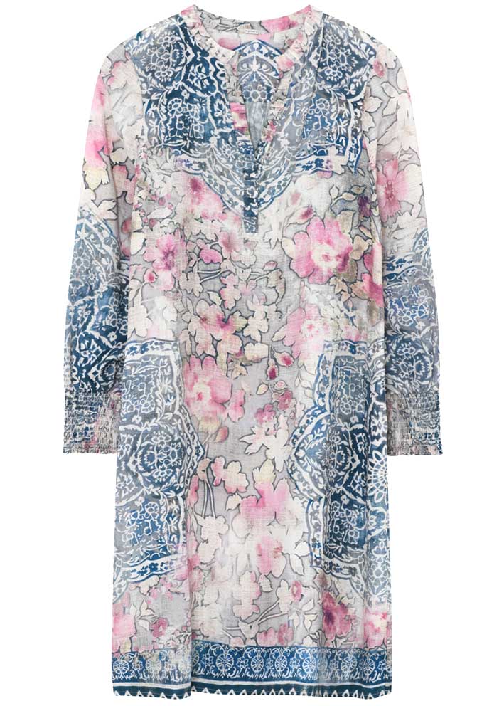 GUSTAV COSTA KNEE DRESS ROSE/NAVY