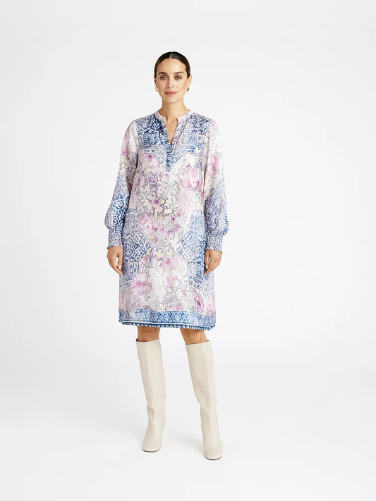 GUSTAV COSTA KNEE DRESS ROSE/NAVY