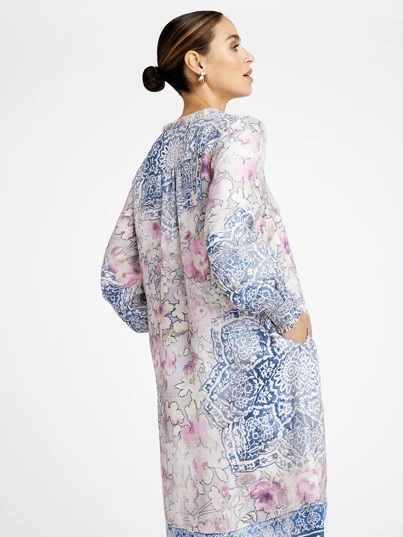 GUSTAV COSTA KNEE DRESS ROSE/NAVY
