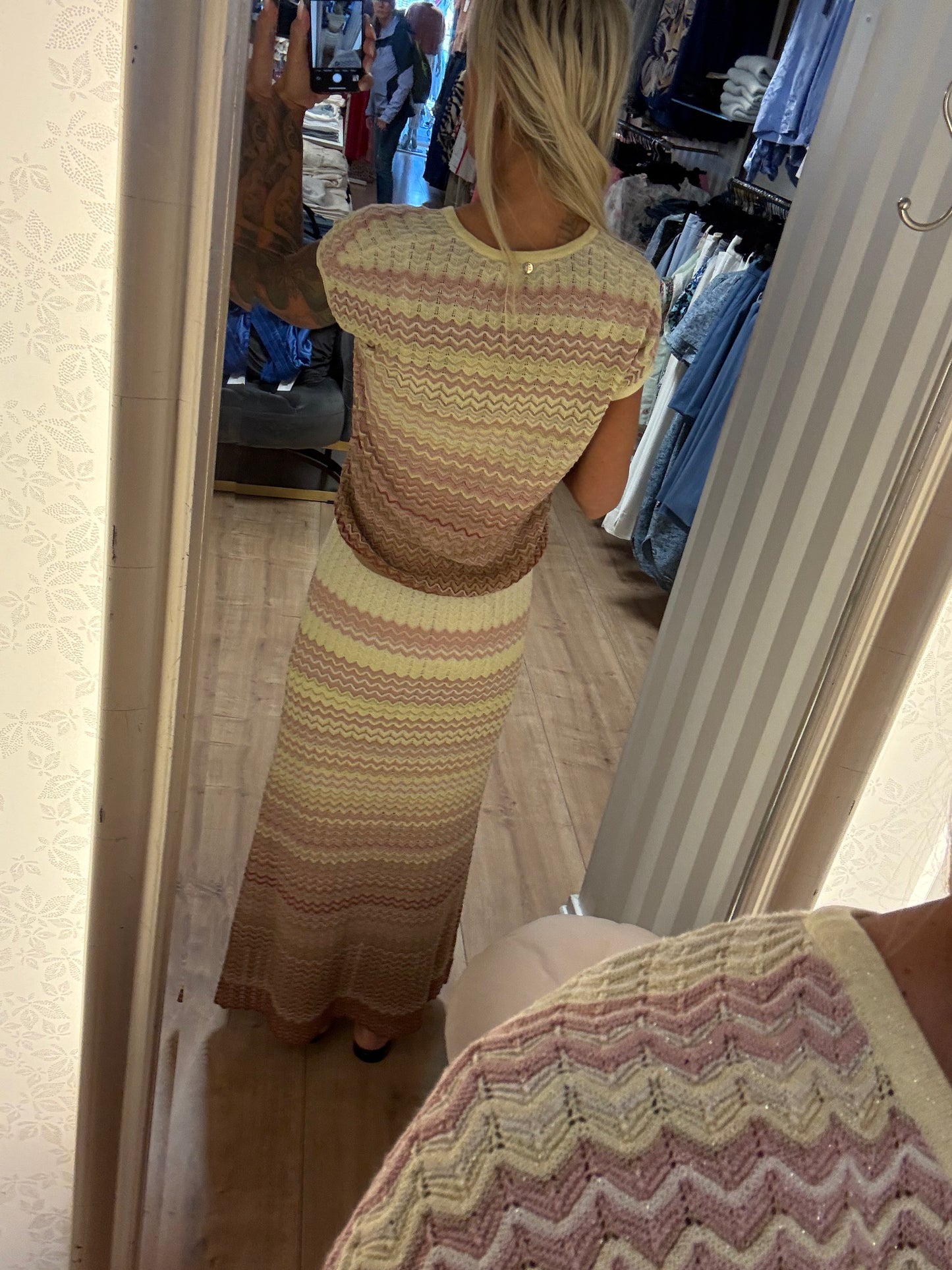 MMHOPI ZIG ZAG KNIT SKIRT POWDER PR