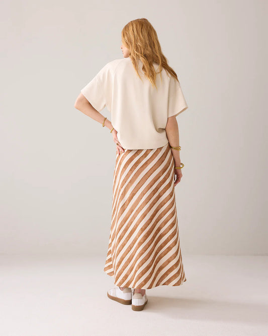 SUMMUM   SKIRT STRIPE PRINTED PEANU