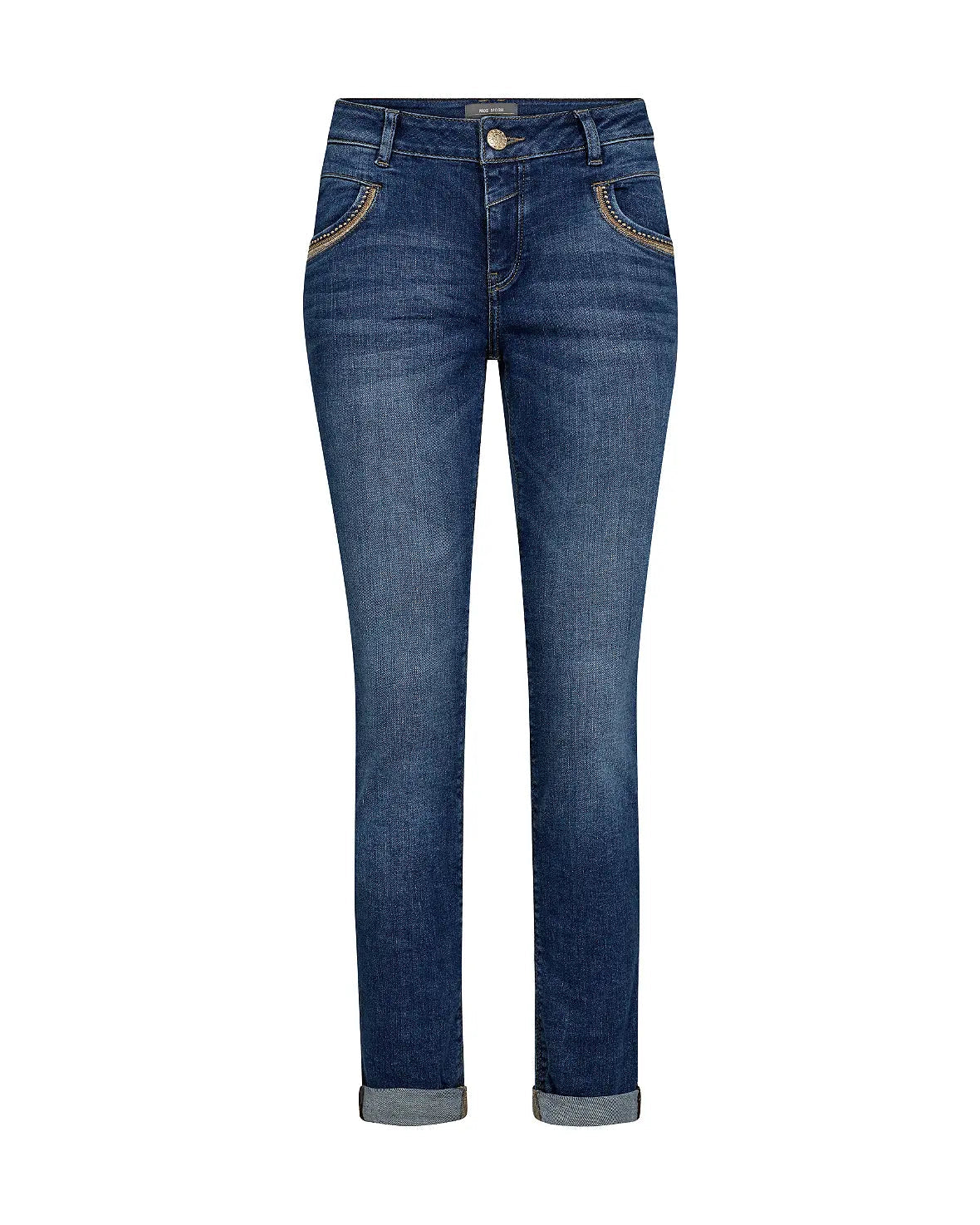 MM NAOMI RICAMO JEANS MID BLUE