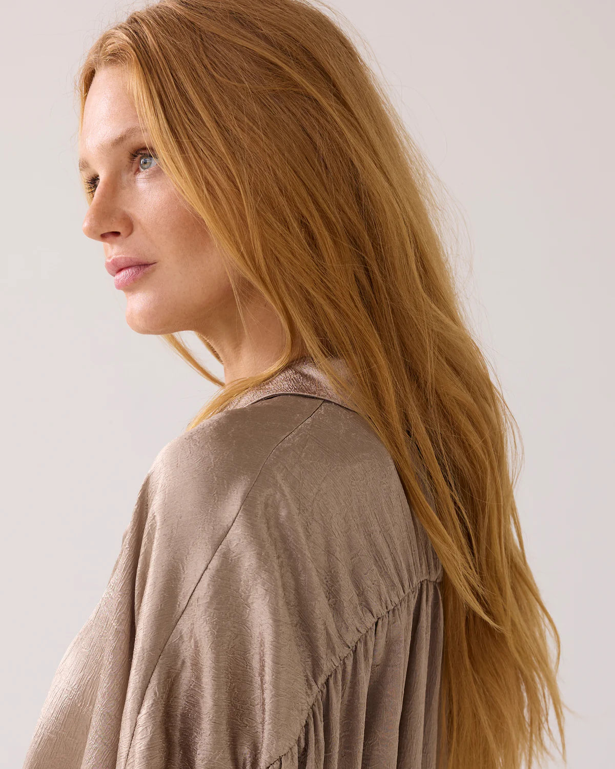 SUMMUM BLOUSE CRINKLE SATIN FUNGHI