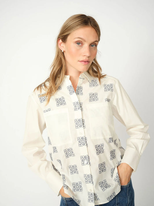 MOS MOSH WEINA GEO SHIRT ECRU