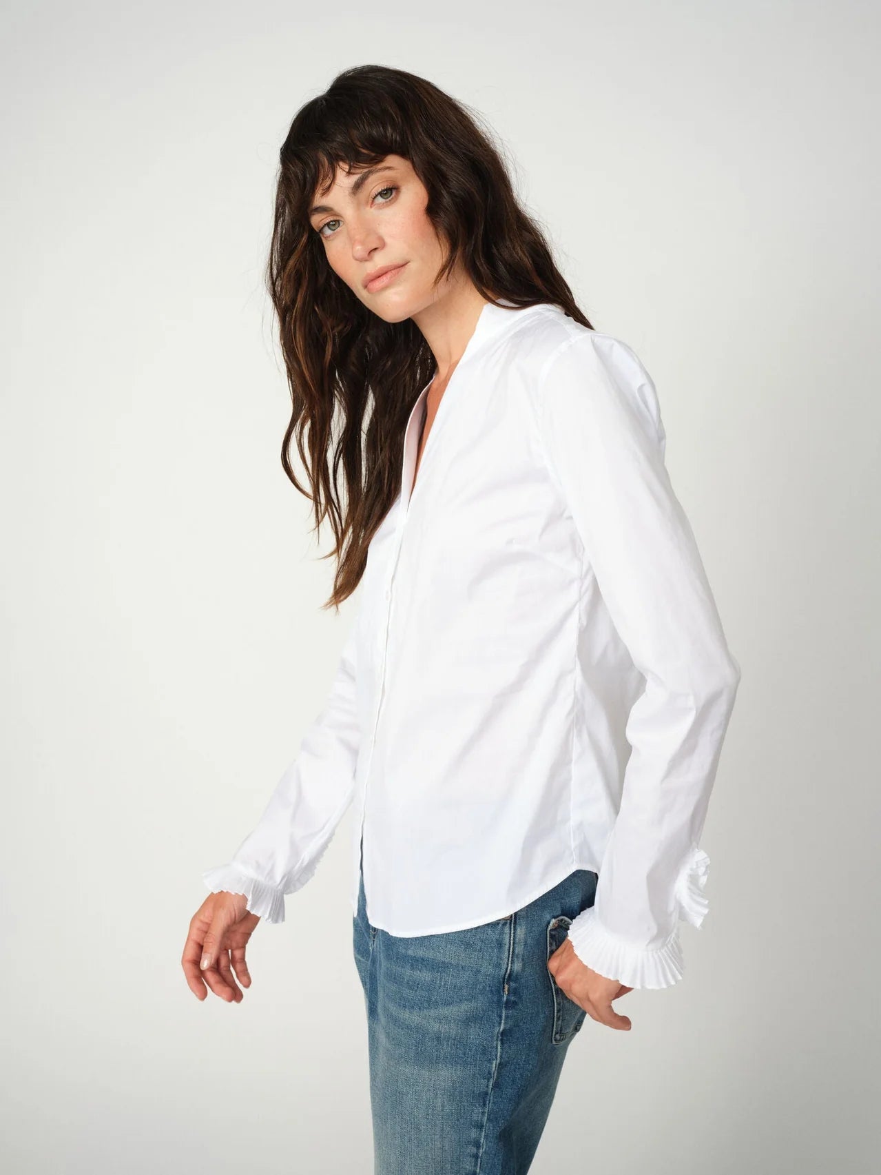 MOS MOSH HASSIE PLEAT SHRIT WHITE