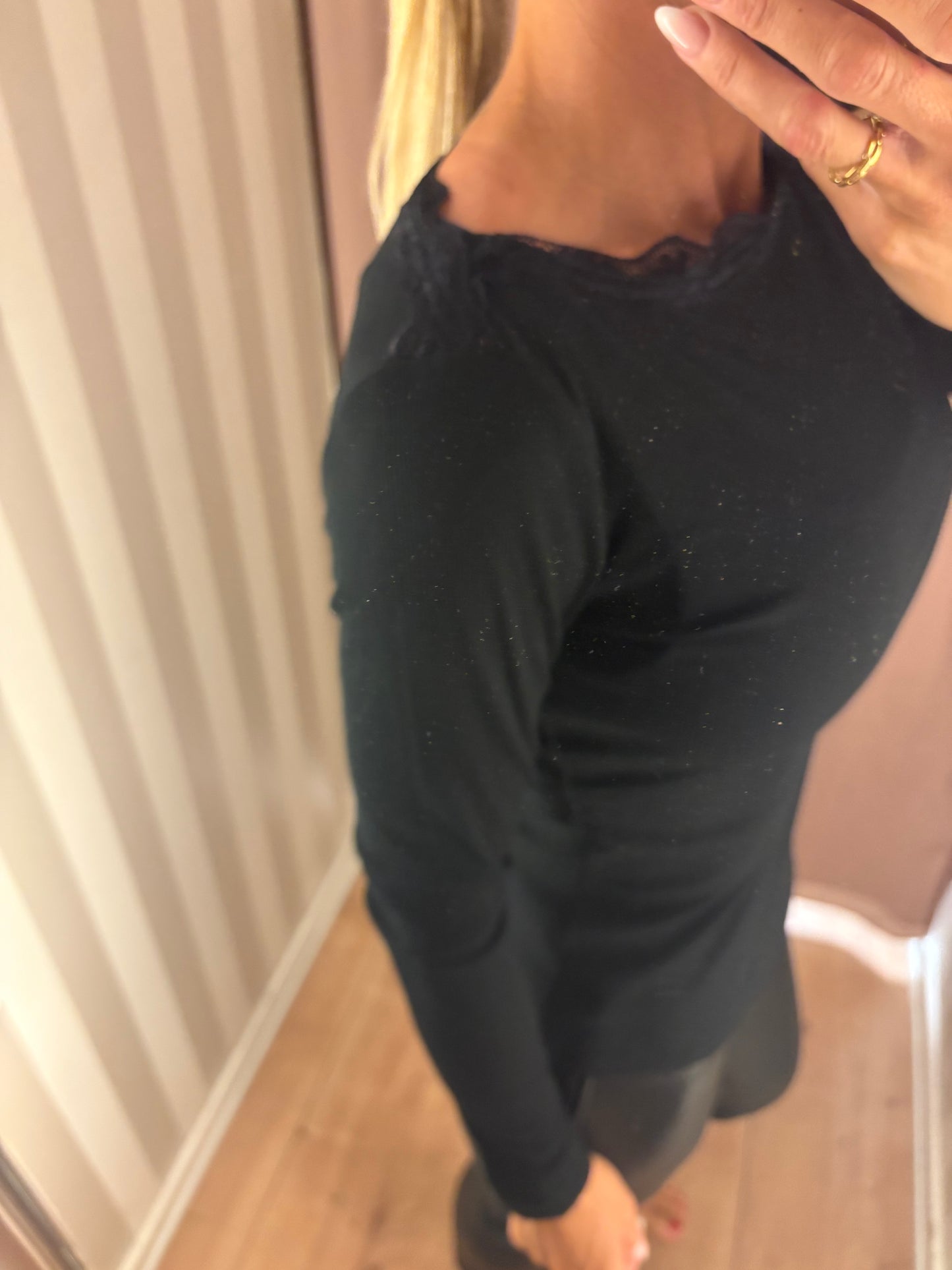VILA ANNACA LACE BOATNECK BLACK