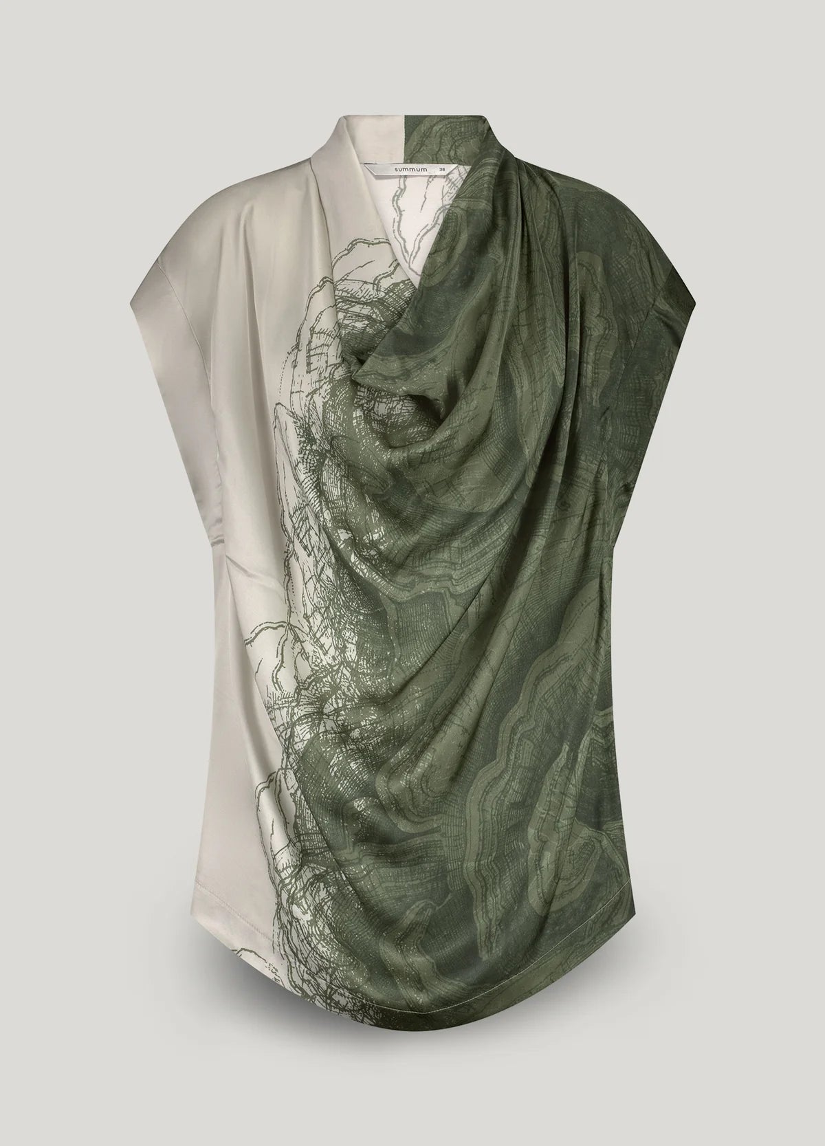SUMMUM TOP SLEEVELESS BORDER PRINT