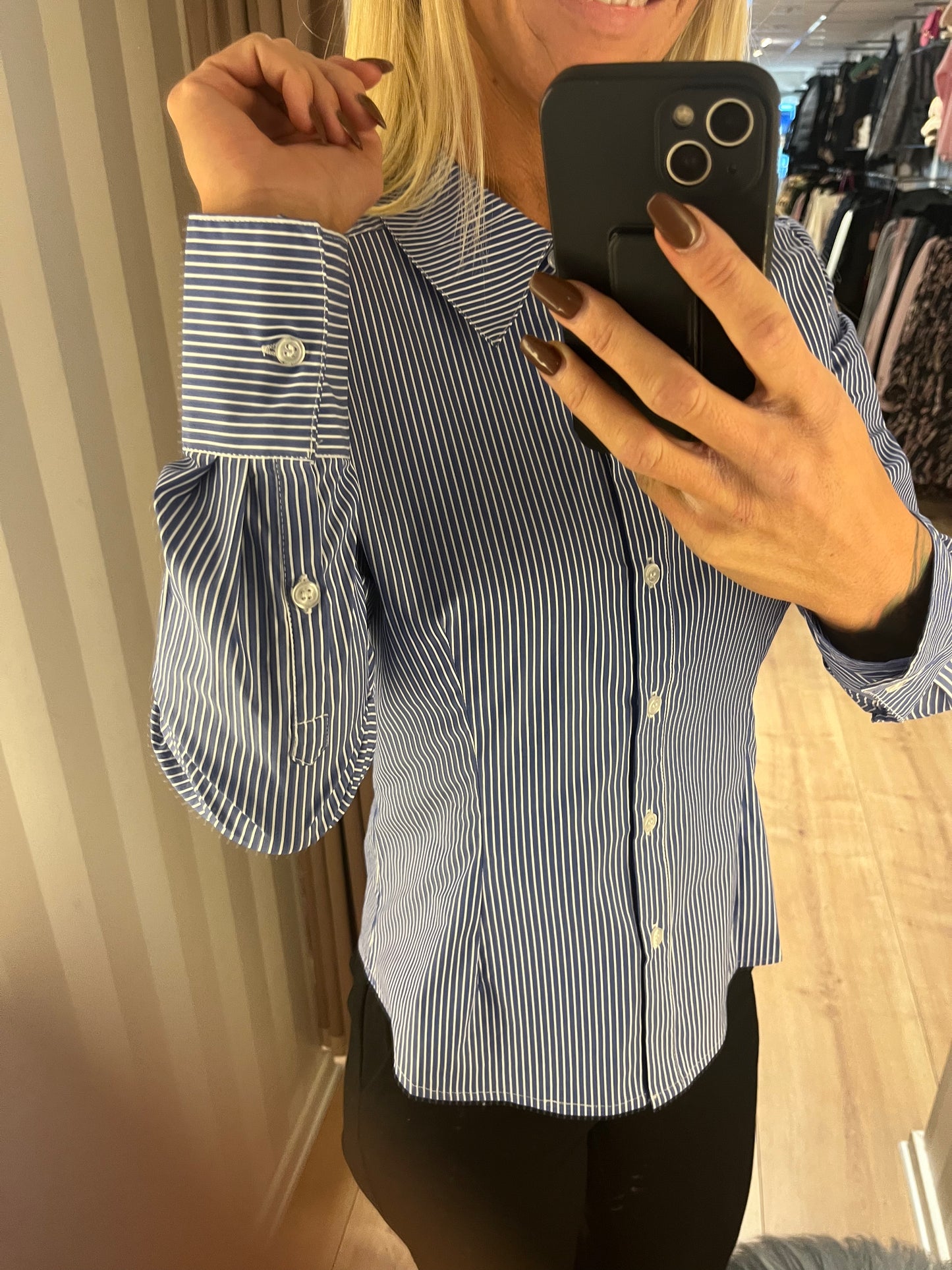 SIX AMES  JEAN STRIPE SHIRT