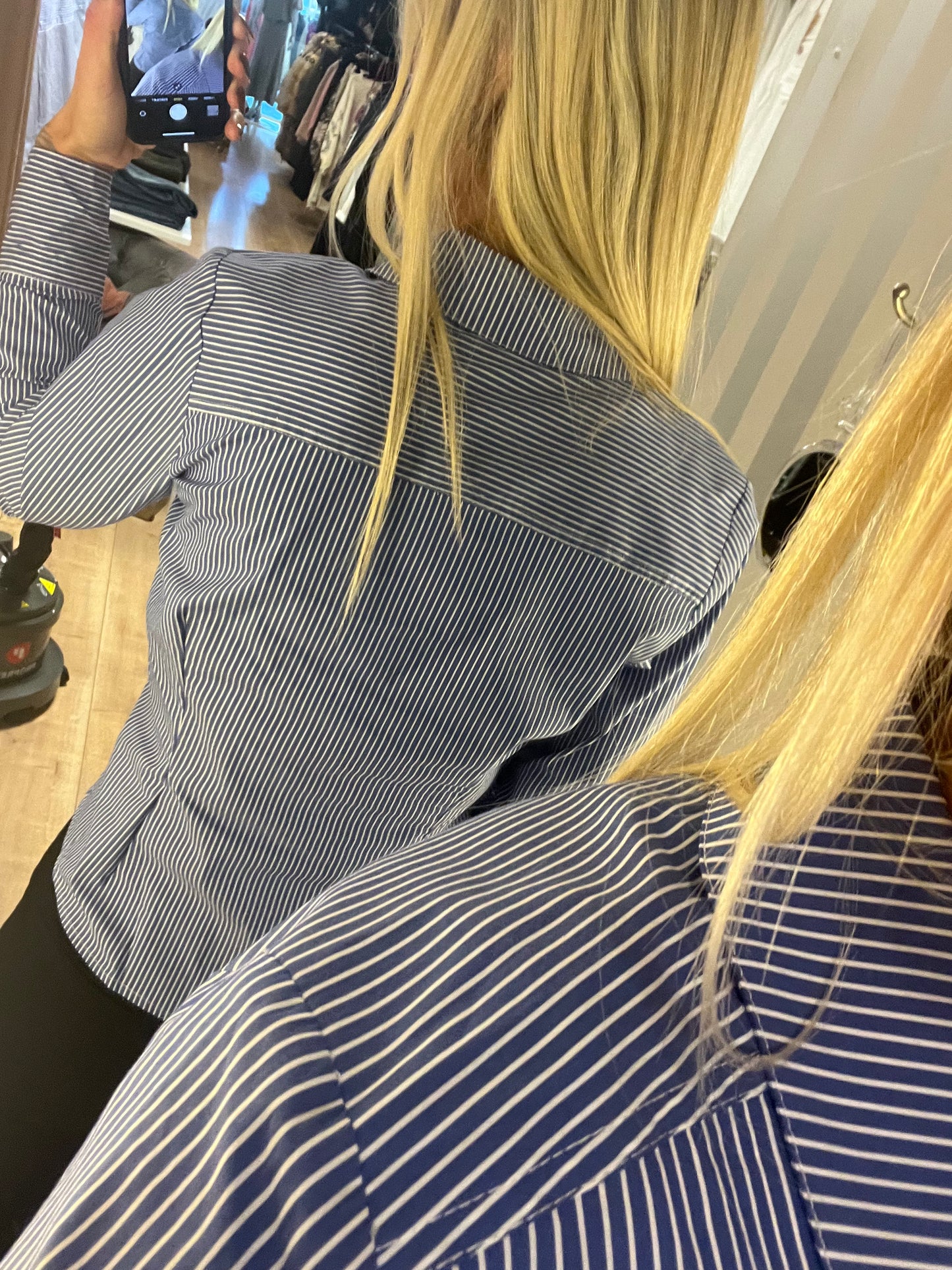 SIX AMES  JEAN STRIPE SHIRT