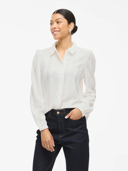 VILA VIZANIA L/S SHIRT CLOUD DANCER