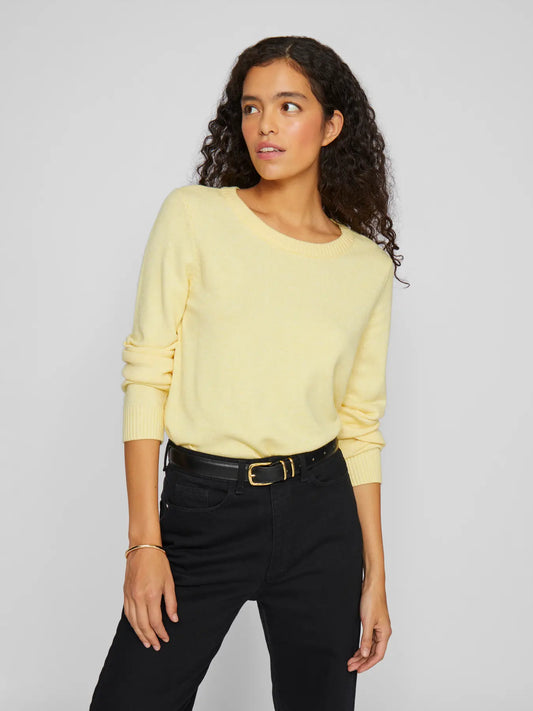 VILA VIRIL O-NECK L/S KNIT BANANA