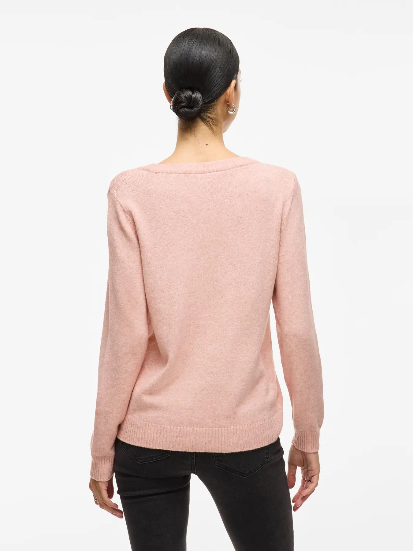 VILA O-NECK KNIT TOP MISTY ROSE