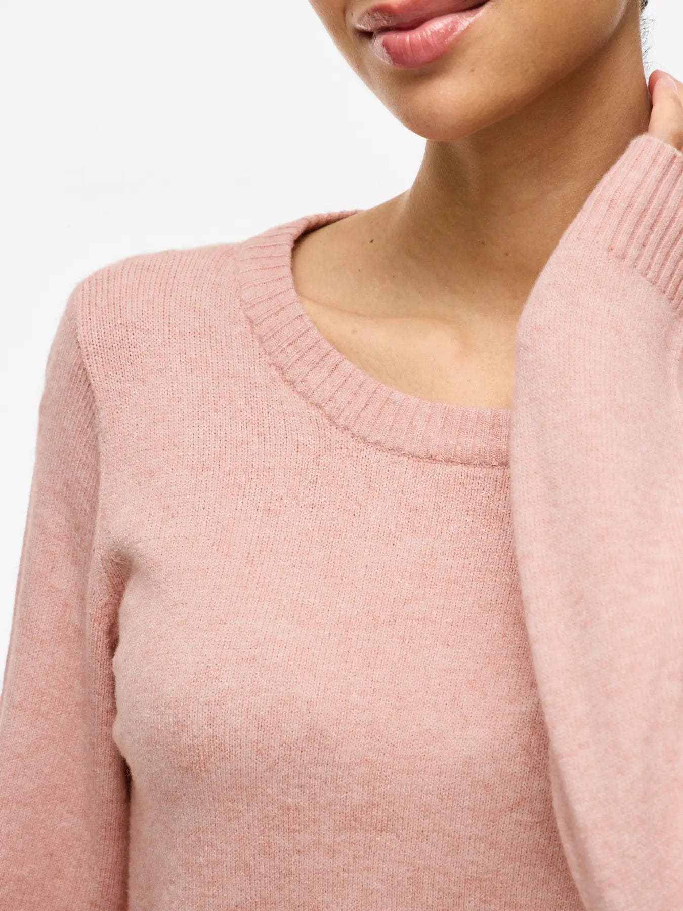 VILA O-NECK KNIT TOP MISTY ROSE