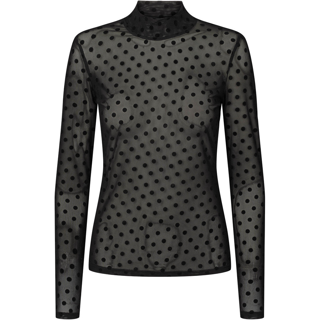 RDFROLL NECK BLOUSE BLACK