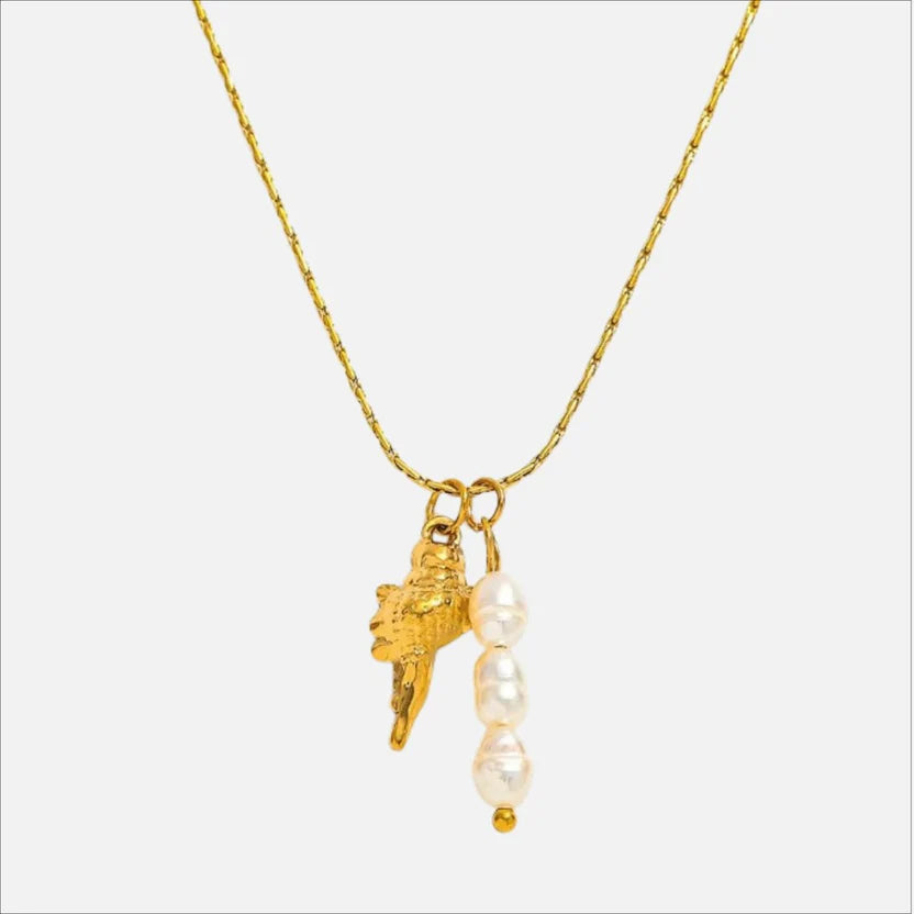 MS SHELLY PEARL NECKLACE 18K G H415
