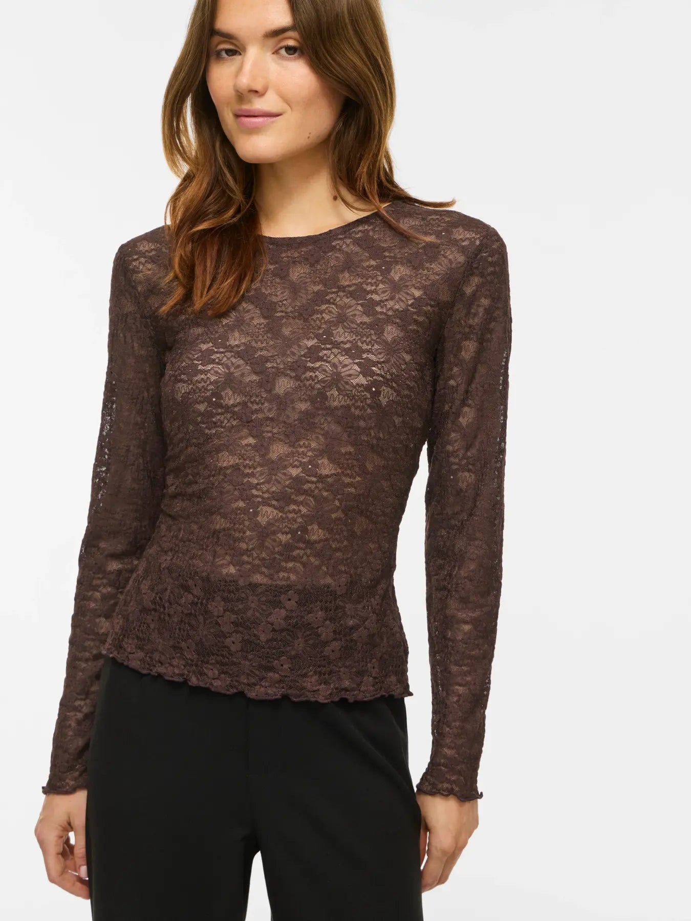 VILA VIFAY O-NECK TOP COFFEE BEAN