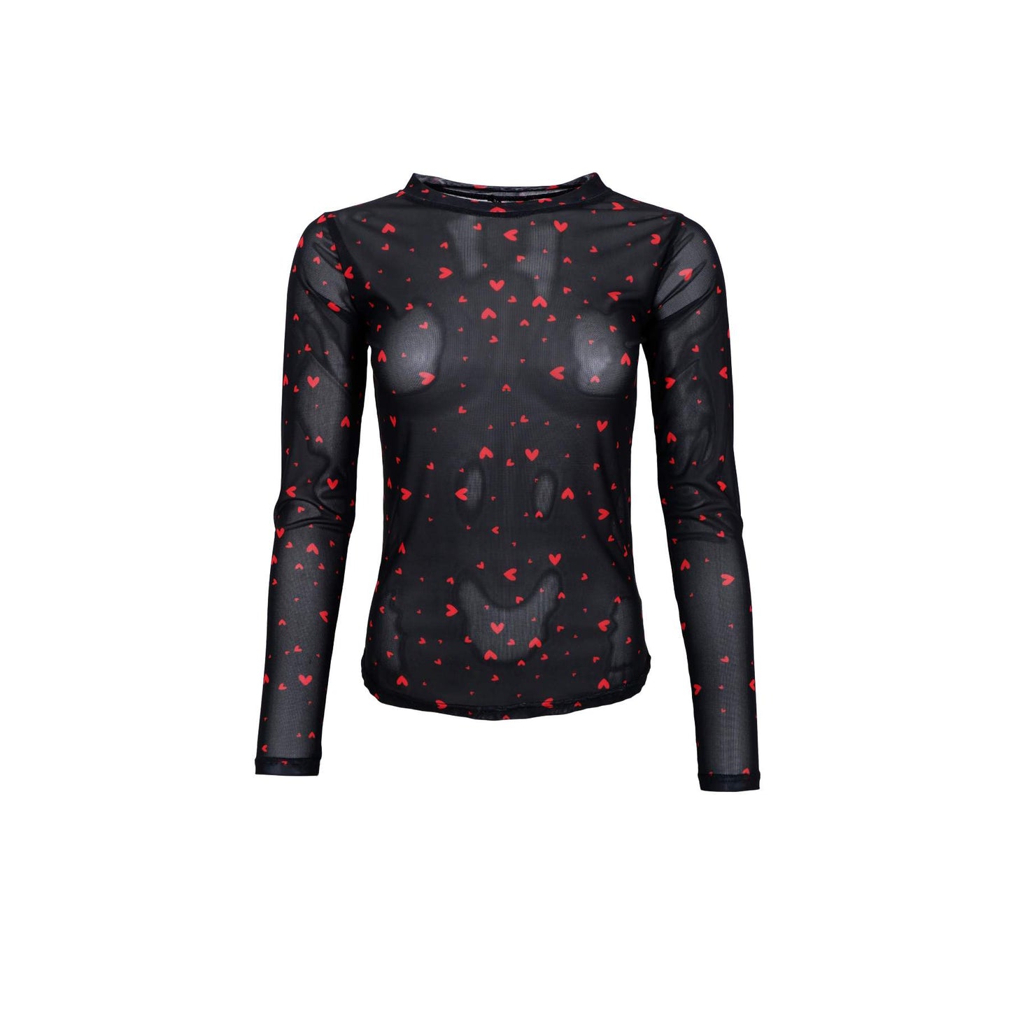 BC ANNIE MESH BLOUSE RED HEART
