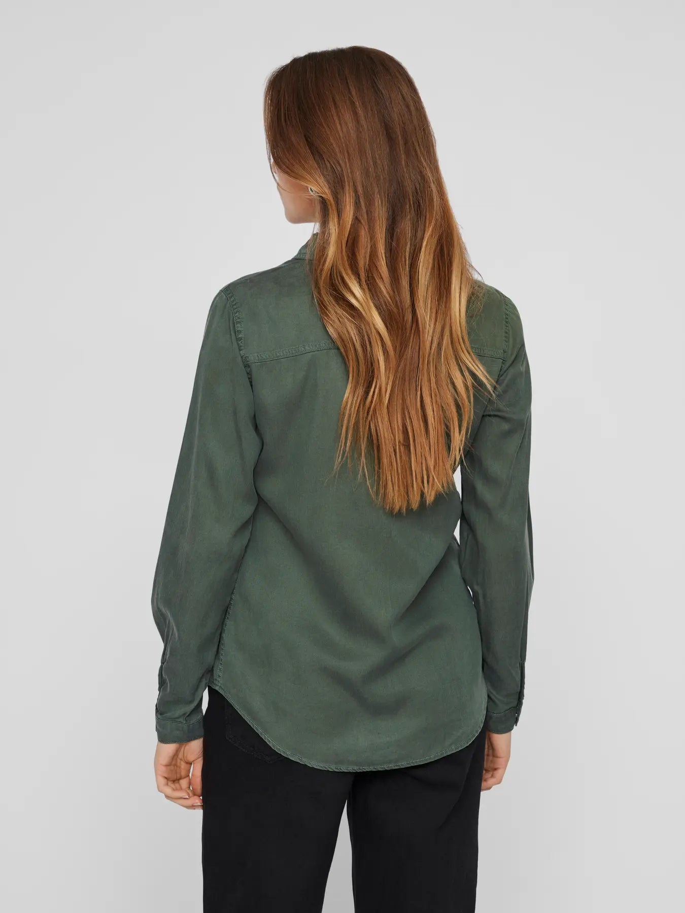 VILA VIBISTA DENIM SHIRT DUCK GREEN