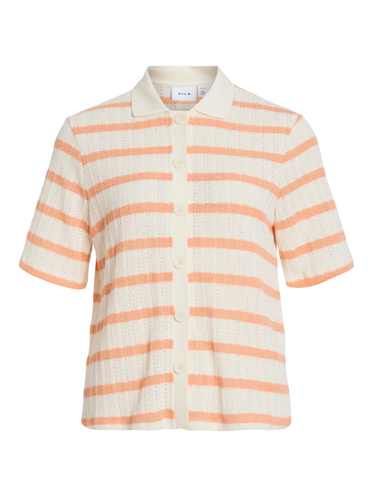 VILA VIEMILI 2/4 SHIRT BIRCH/CADMIU