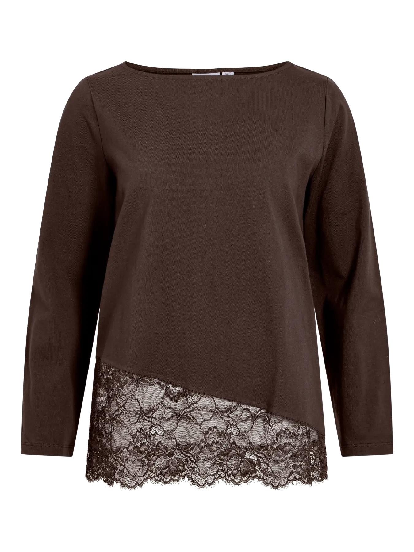 VILA VISOLEIL L/S LACE TOP COFFEE B