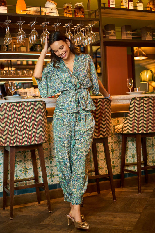 BC LUNA BARREL PANT SEA GREEN