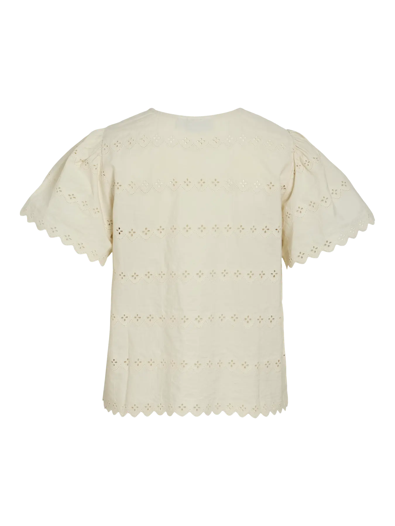 VILA VIWASAT V-NECK S/S TOP BIRCH