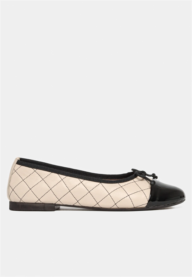 BUKELA,Mery Beige/Black Ballerina