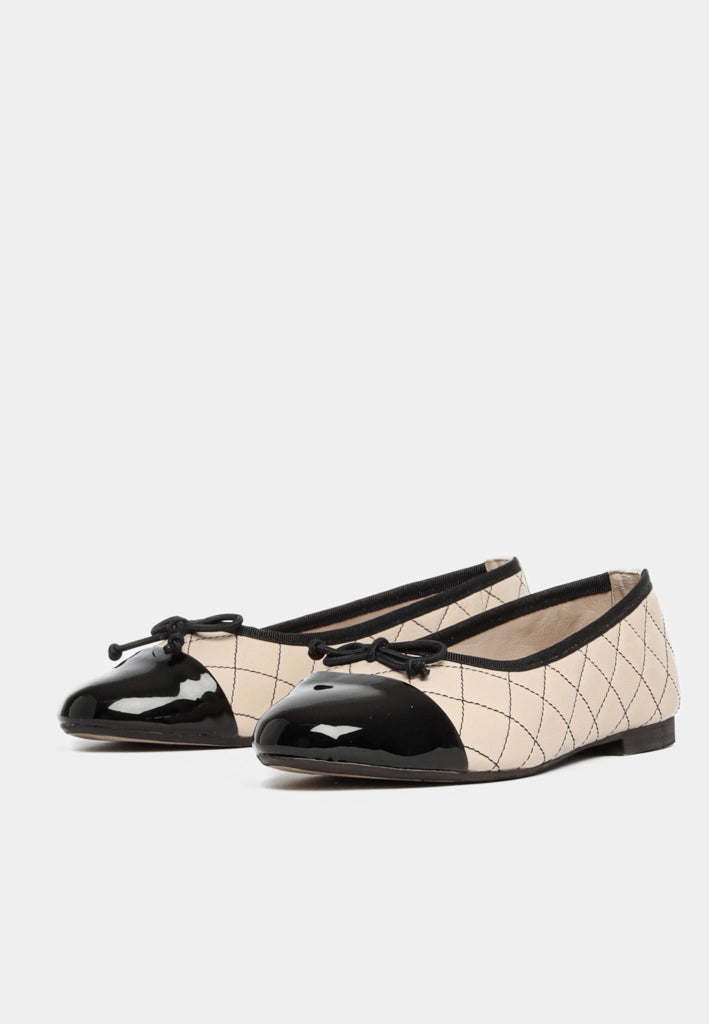 BUKELA,Mery Beige/Black Ballerina