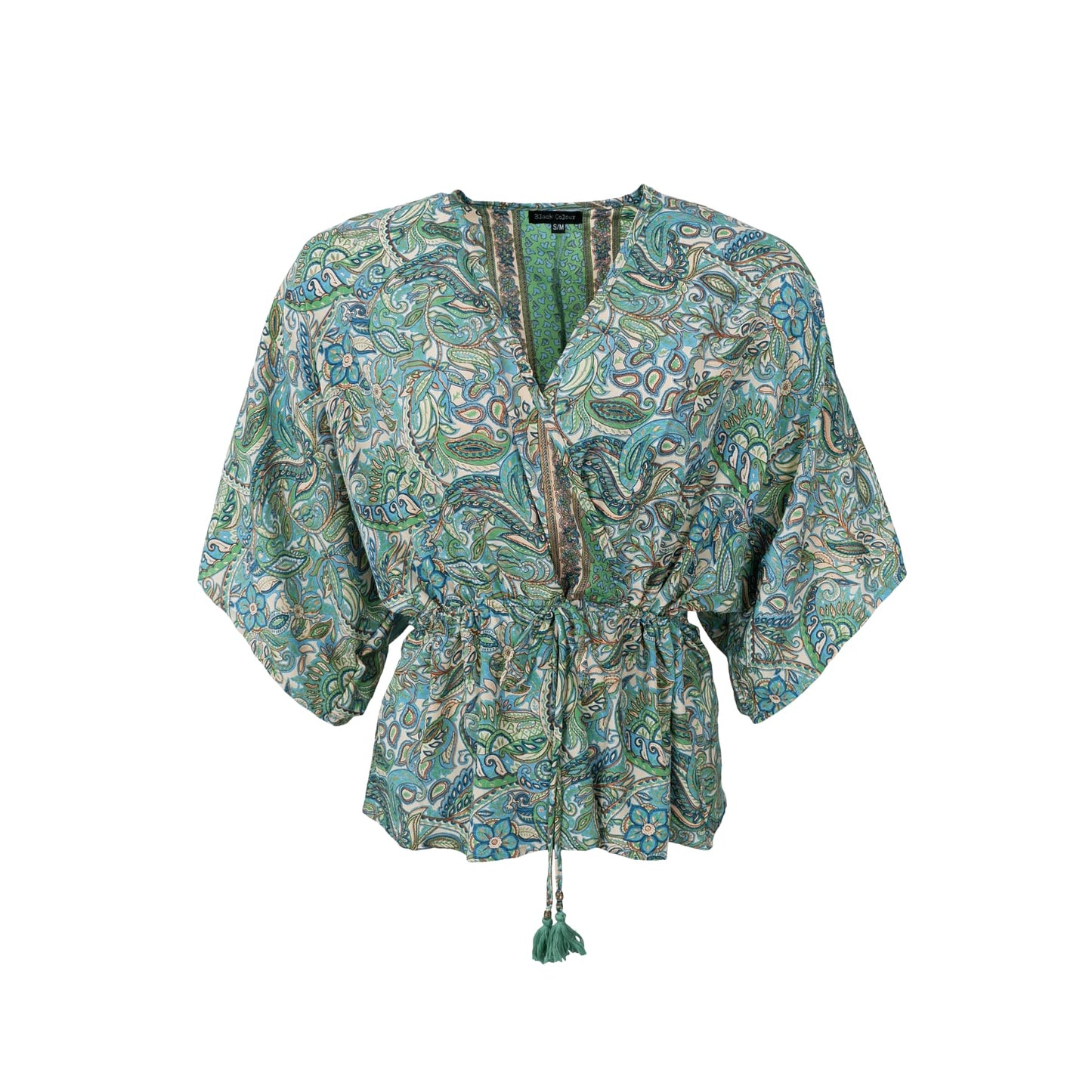 BC LUNA V-NECK BLOUSE SEA GREEN