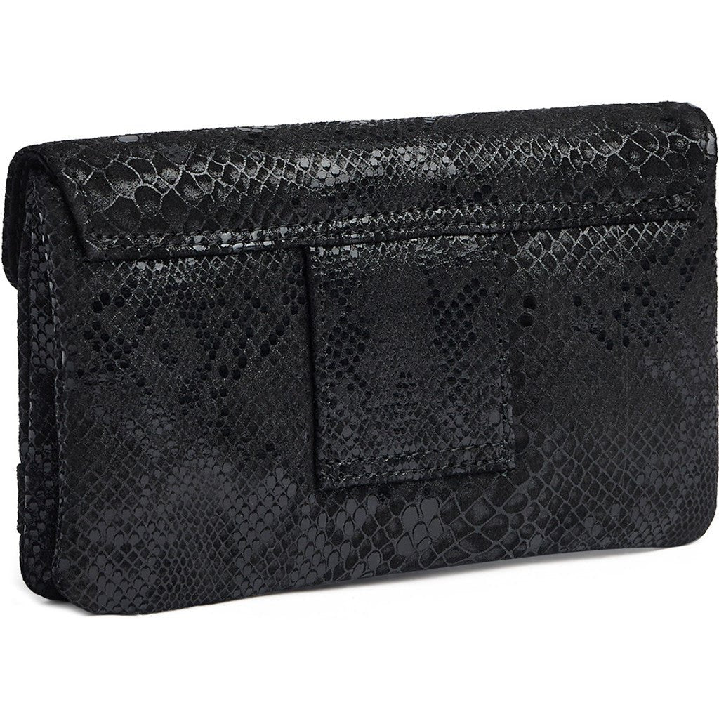DEPECHE FASHION F PURSE BLACK SNAKE