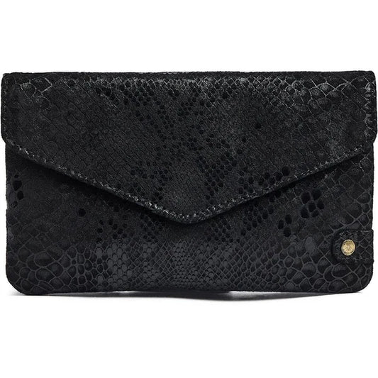 DEPECHE FASHION F PURSE BLACK SNAKE