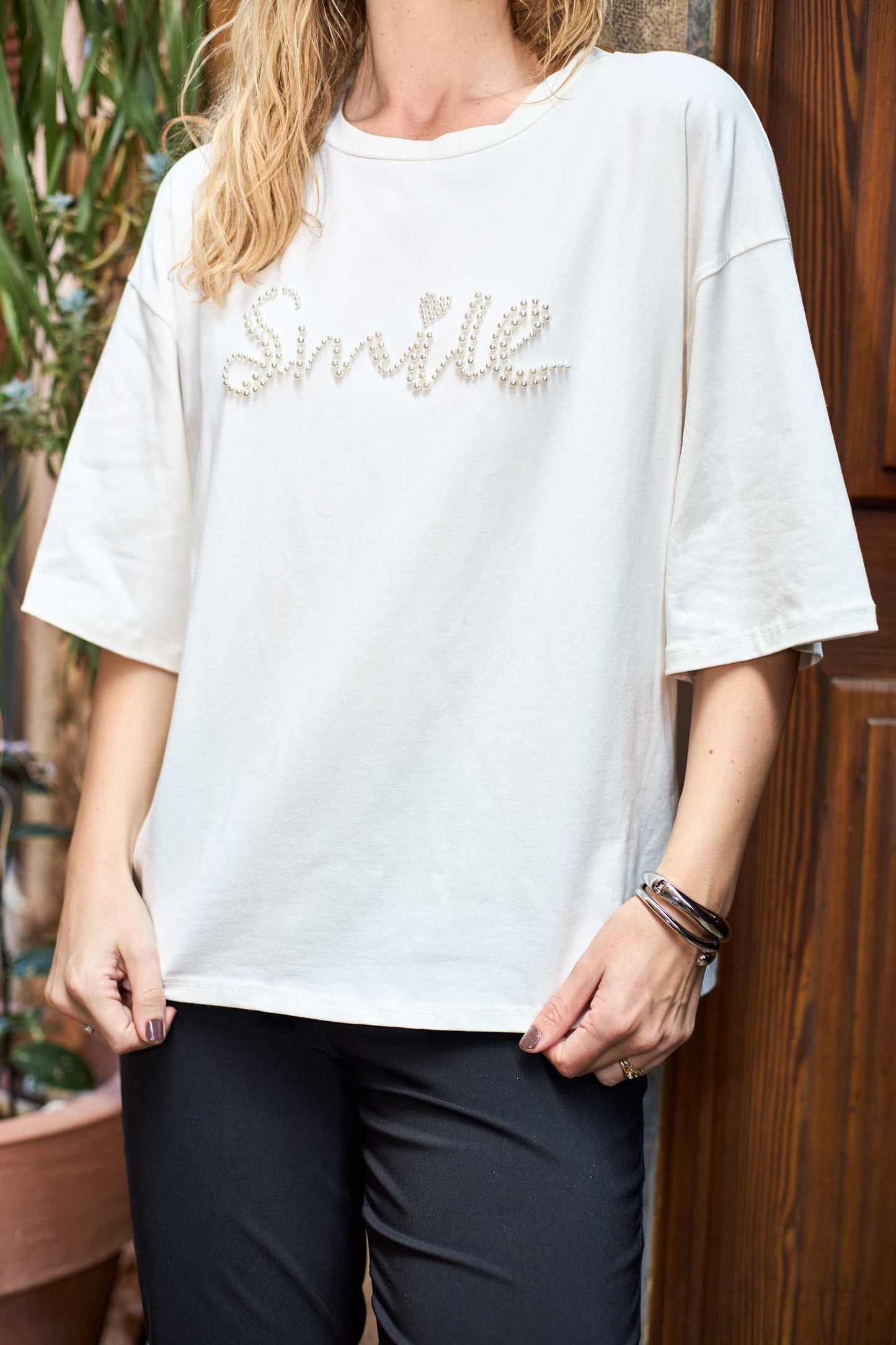 BC MAY SMILE BIG TEE OFF WHITE