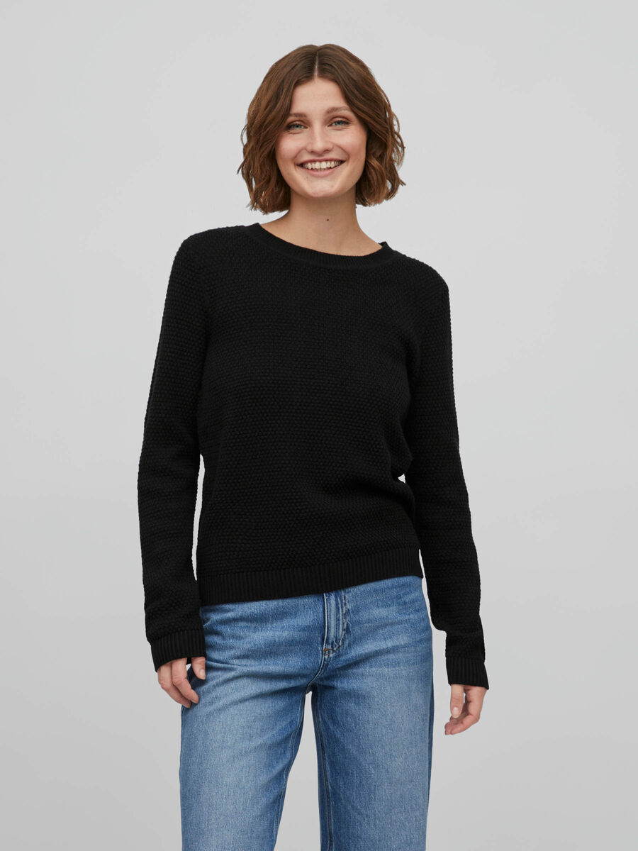 VILA, Vidalo O-neck Knit Black