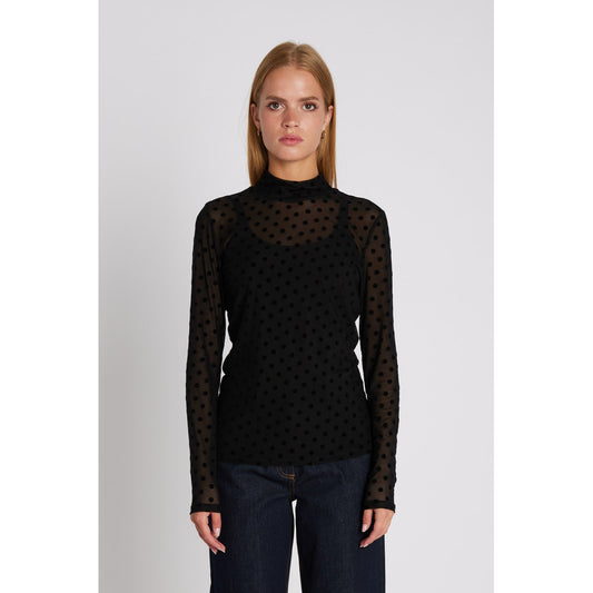 RDFROLL NECK BLOUSE BLACK