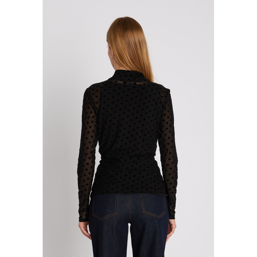 RDFROLL NECK BLOUSE BLACK