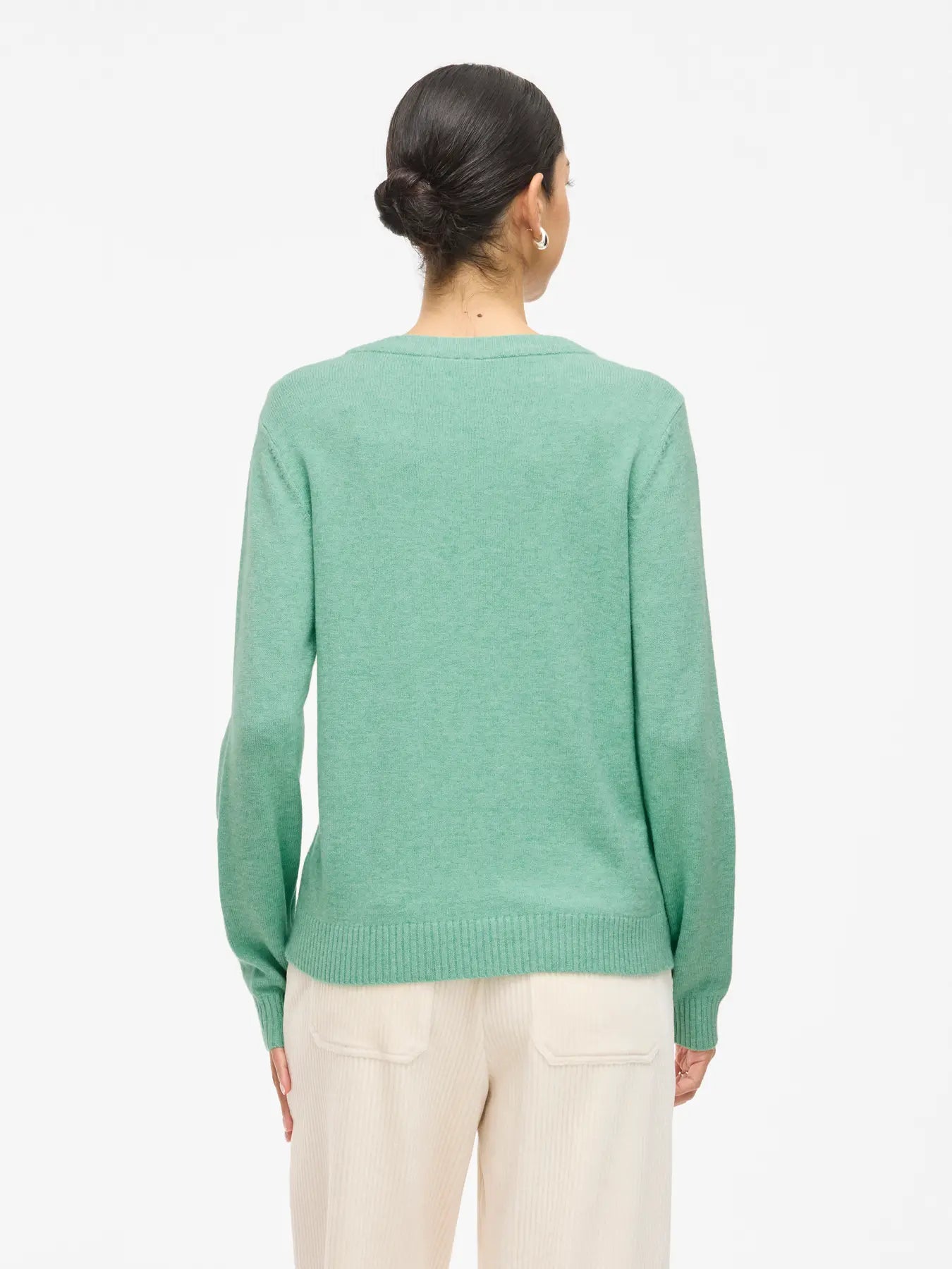 VILA VIRIL O-NECK KNIT GREEN MELANG