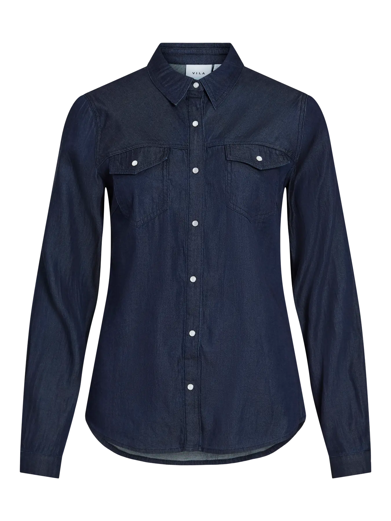 VILA VIBISTA DENIM SHIRT DARK BLUE